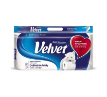 Папір туалетний Velvet Soft White 3 шари 8 рулонів