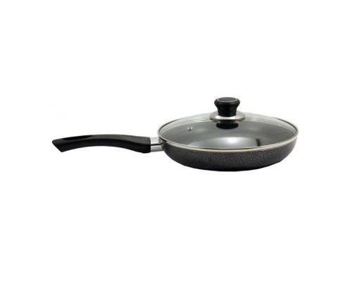 Сковорода d20 з скляною кришкою МАРМУР чорний PN-20H