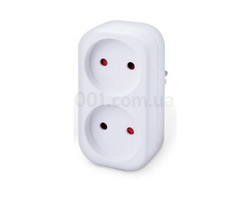 Розгалужувач трійник e.socket 2 гнізда без заземлення 10A 9100052