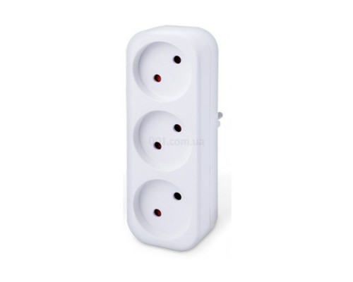 Розгалужувач трійник e.socket 3 гнізда без заземлення 10A 9100053