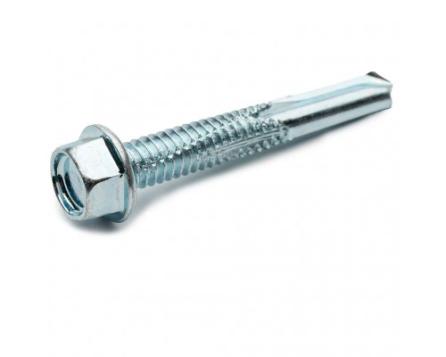 Саморіз по металу  шестигранною голівкою і посиленим свердлом 5,5*70мм оцинкований