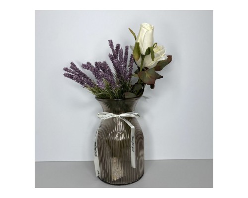 Ваза для квітів скляна кольорова Crystal "Rose"19см (YBCG-mt-4)