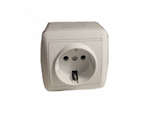 Розетка 1-на накладна з/з LEMANSO Магнолія біла LMR2004 146297