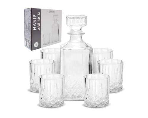 Набір для віскі 7 предметів (графін 1л + 6 склянок 200мл) 9099-4