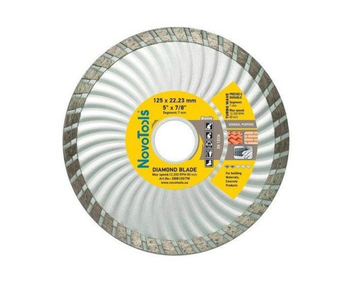 Диск алмазний NOVOABRASIVE 125*7*22,3 турбохвиля Basic DBB125/TW