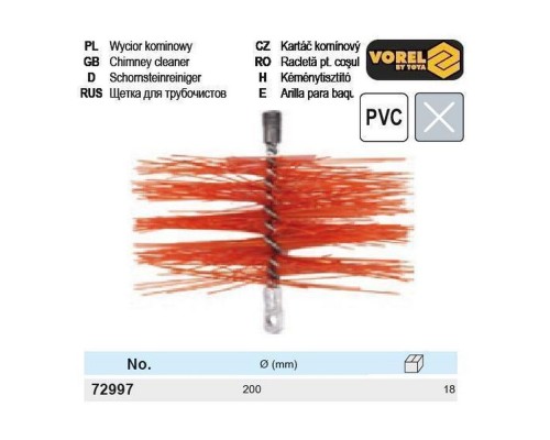Щітка для димоходу ПВХ VOREL 200мм 72997