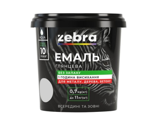 Емаль 0,7 кг ZEBRA Серія AQUA  16 Світло-сірий