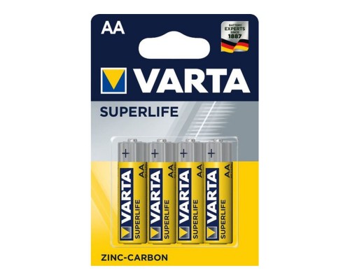 Батарейка VARTA Superlife ААA (сіра полоса) ZINK-CARBON 4шт/уп