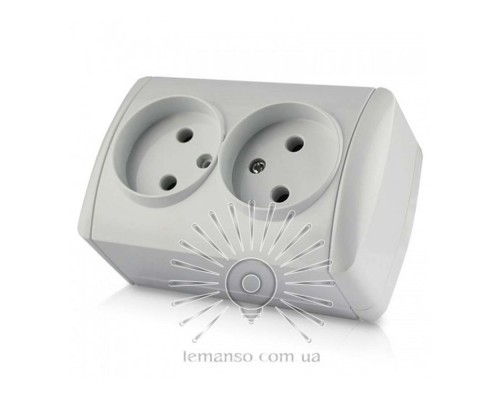 Розетка 2-на накладна LEMANSO Магнолія біла LMR2006 141130