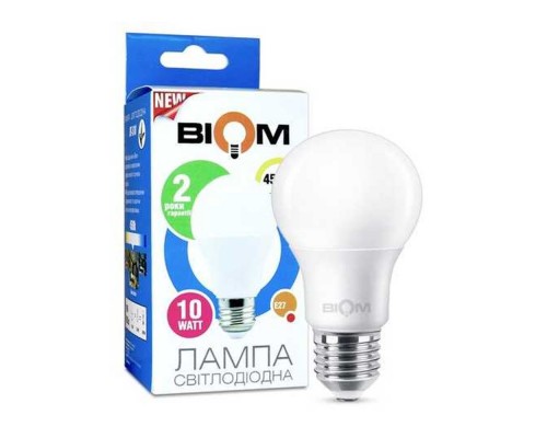 Лампа світлодіодна Led BIOM 10W 4500K A60 E27 BT-510 220V Набір 3шт.