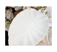 Блюдо Bona Di Лист 30см сервірувальне порцеляна білий 988-112