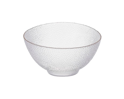 Салатник Bona Di Bauble 22*14см скло димчатий  сірий/золото 992-082