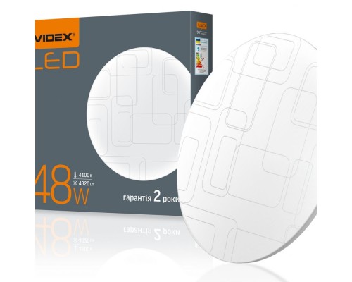 Світильник LED VIDEX 48W накладний круг прямокутники 4100K 175-265V VL-CLR-484R