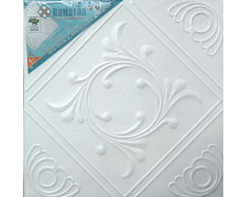 Плити пінополістирольні декоротивні на стелю РОМСТАР 50*50 /40  (за 1 м2)