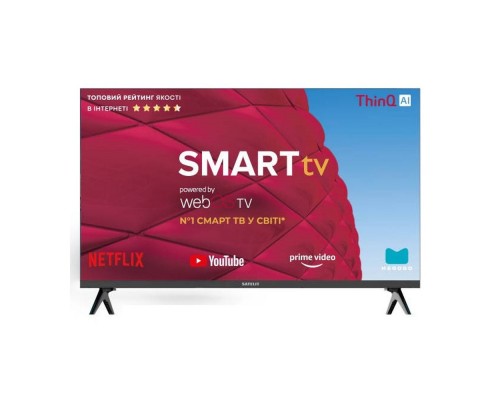 Телевізор SATELIT 32H7200WS 32" чорний  Smart-TV 1366x768 Wi-Fi WebOS 1/8Gb T2 200*100мм 60Гц 60Вт