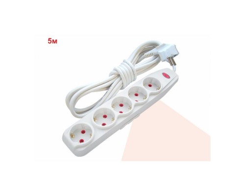 Подовжувач RIGHT HAUSEN 6-ний 5 м. з з/к і вимикачем ЕН-2252