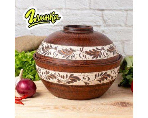 Хлібниця 6л з кришкою ангоб KR Хлібниця 6л з кришкою ангоб KR