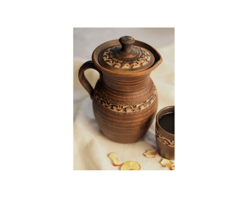 Глечик для молока кринка 2,5л з ручкою кришкою декор KR