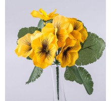 Квіти декоративні Братки 43см жовті 044F
