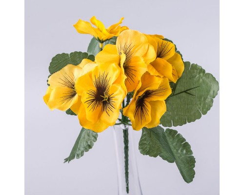 Квіти декоративні Братки 43см жовті 044F