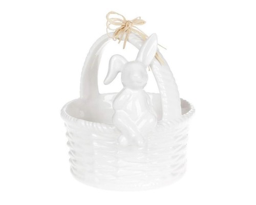 Цукерниця BonaDi Зайка на кошику 16см білий 733-323