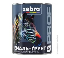 Емаль-грунт 0,8кг ЗЕБРА PROF 010P білий