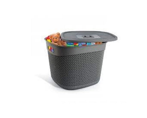 Кошик квадратний Drop Design 36л з кришкою в асортименті M-1169