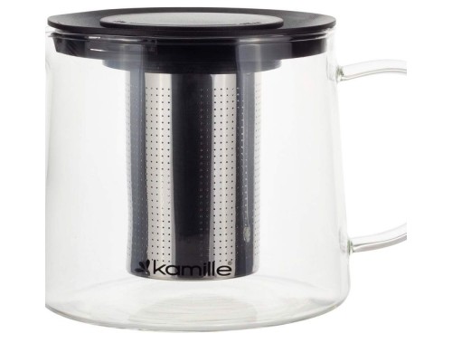 Заварник 1500мл зі зємним ситечком скло/нерж.сталь Kamille 0776L
