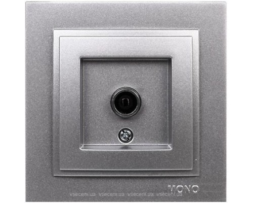 Розетка 1-на телевізійна TV Mono Electric DESPINA прохідна срібло 102-212105-137