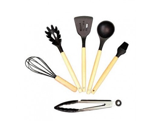Набір кухонного приладдя 6 предметів з деревяною ручкою BN-470