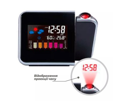 Годинник настільний LED GRUNHELM LW-8190 будильник, термометр, проектор 131073 Годинник настільний LED GRUNHELM LW-8190 будильник, термометр, проектор 131073