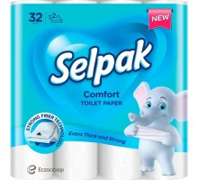 Папір туалетний целюлозний Selpak Comfort 2-х шар. 4шт/уп