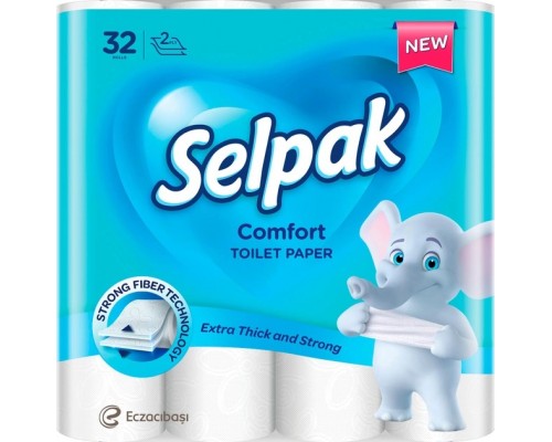 Папір туалетний целюлозний Selpak Comfort 2-х шар. 4шт/уп