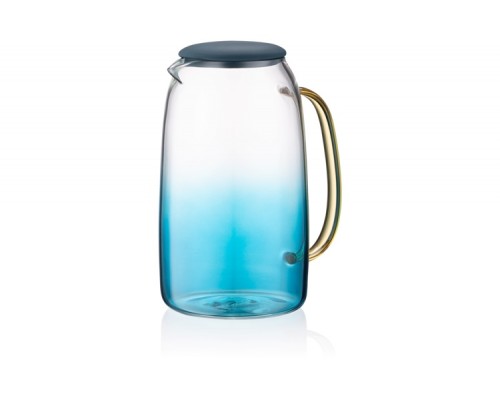 Глечик Ardesto Blue Atlantic з кришкою 1600мл б/с скло силікон AR2616BA