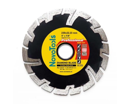 Диск алмазний NOVOABRASIVE 230*8*22,3 глибокий різ DBP230/DC