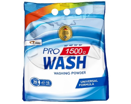 Пральний порошок для прання універсал ProWASH 1500г Пральний порошок для прання універсал ProWASH 1500г