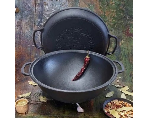 Казан узбецький 15л WOK з кришкою-сковородою гриль V15CP