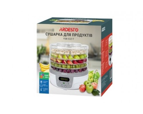 Сушарка для овочів та фруктів Ardesto FDB5321T 250Вт ф32см 5 піддонів 40-70*С Сушарка для овочів та фруктів Ardesto FDB5321T 250Вт ф32см 5 піддонів 40-70*С