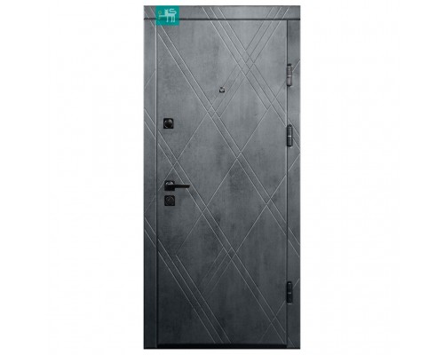 Двері вхідні МДФ/МДФ 86*205R ПК 266 Q Бетон темний 100К KALE