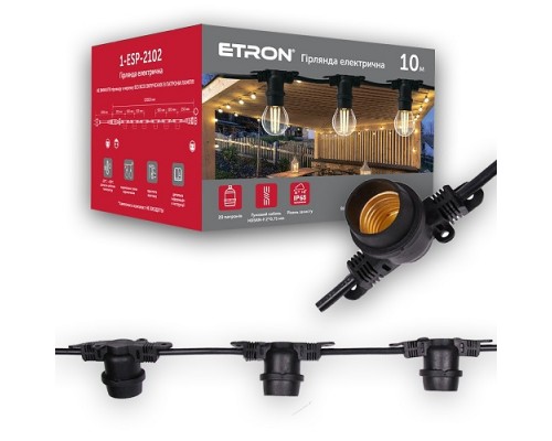 Гірлянда електрична ETRON 10м IP65 1-ESP-2102