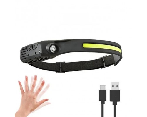 Ліхтар налобний акумуляторний з датчиком руху COB W689-1