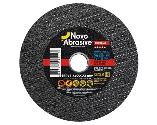 Круг абразивний відрізний NOVOABRASIVE 150*1,6*22,23 Extreme NAECD15016