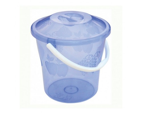 Відро 12л прозоре кольорове з кришкою Дельта 6675