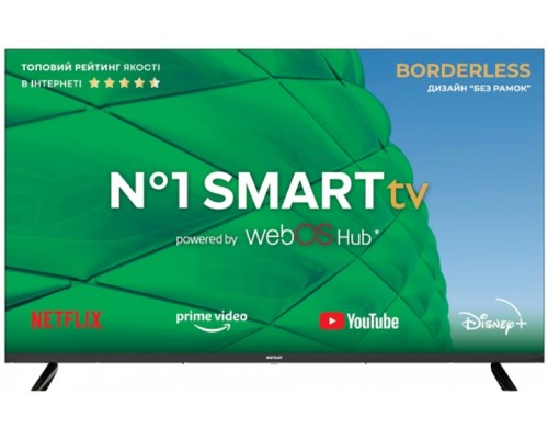 Телевізор SATELIT 43U8200WS 43" чорний  Smart-TV 3840x2160 Wi-Fi+BT WebOS 1,5/8Gb S2/T2 200*200мм 60Гц 130Вт