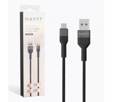 Кабель зарядний HV-CB621C Micro USB 2,1А Black 1м