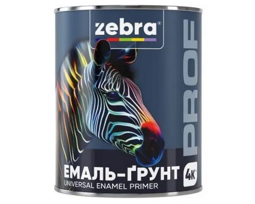 Емаль-грунт 2,5кг ЗЕБРА PROF 055P жовтий