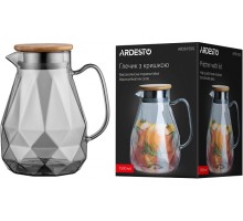 Глечик Ardesto з кришкою 1200мл б/с скло нержавіюча сталь рукав/силікон AR2612PGS