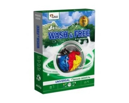 Пральний порошок для прання універсал WASH FREE 400г