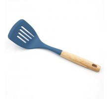 Лопатка з прорізями Lessner 35,5см силікон з деревяною ручкою 10293