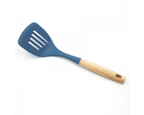 Лопатка з прорізями Lessner 35,5см силікон з деревяною ручкою 10293
